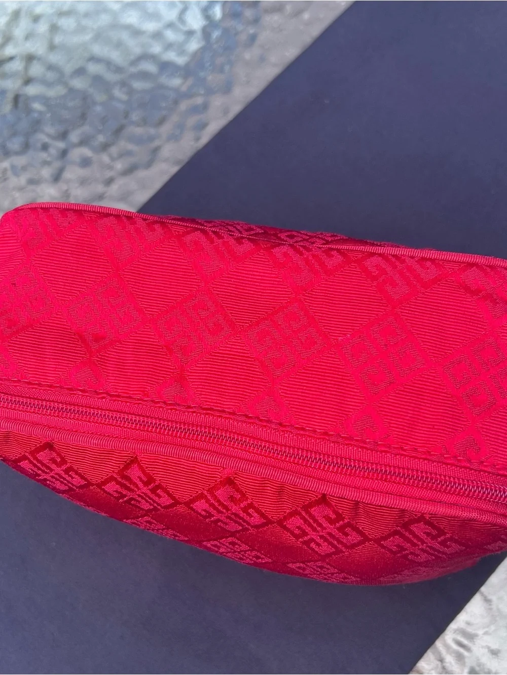 Vintage Givenchy EUC Makeup Bag Amarige Ruby Red Zippered